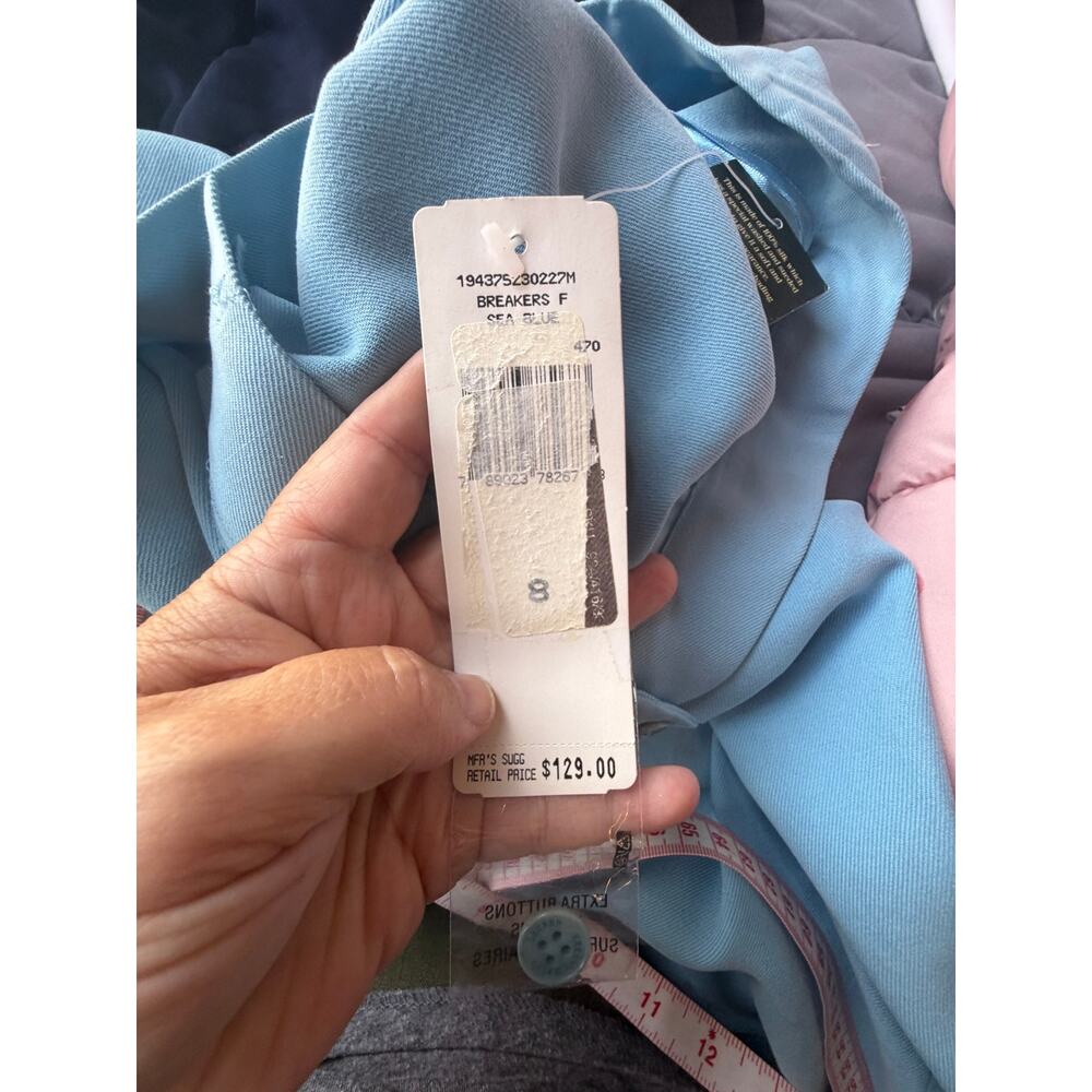 Vintage Lauren Ralph Lauren 100% Silk Sea Blue High Rise Wide Leg Pants Sz 8 NWT - Picture 7 of 12